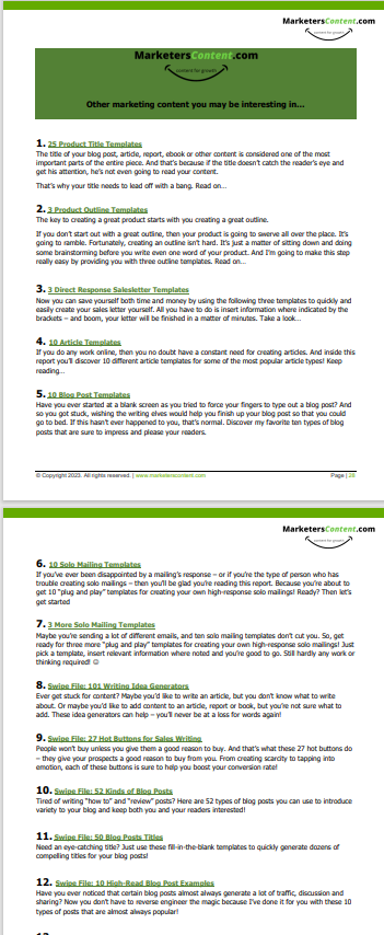 15 WAYS TO CALL THE PROSPECT TO ACTION