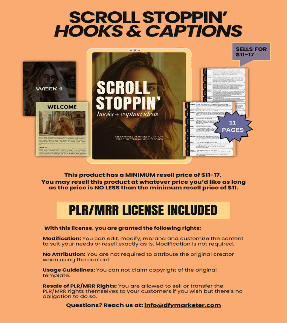 SCROLL STOPPIN' Hooks and Captions Guide