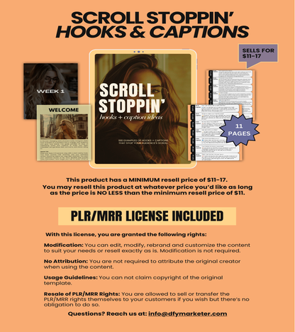 SCROLL STOPPIN' Hooks and Captions Guide