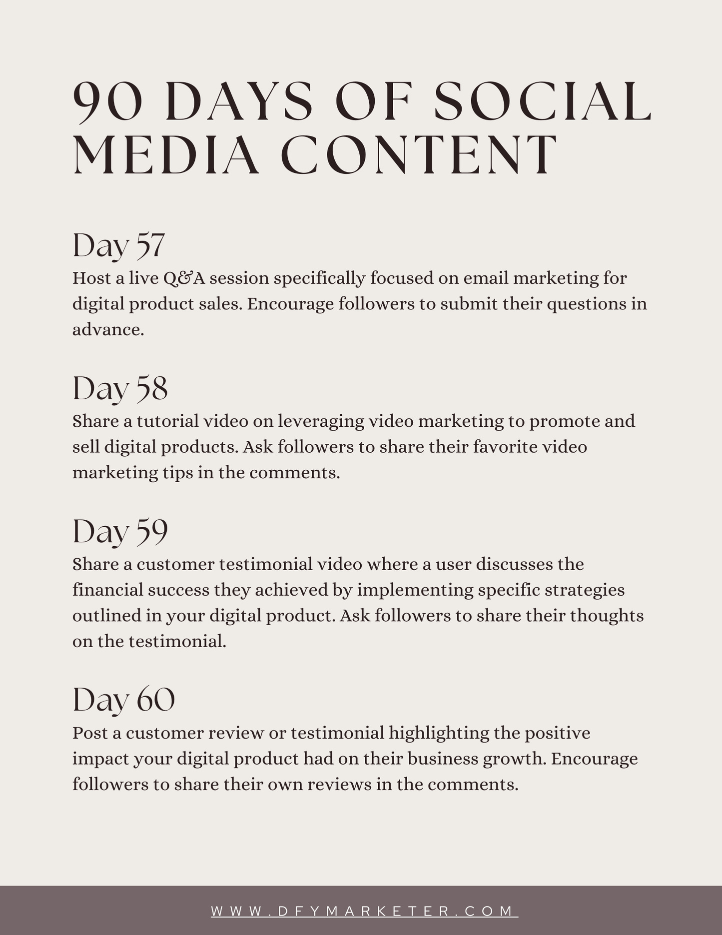 Digital Marketing Guide - 90 Days of Social Media Content