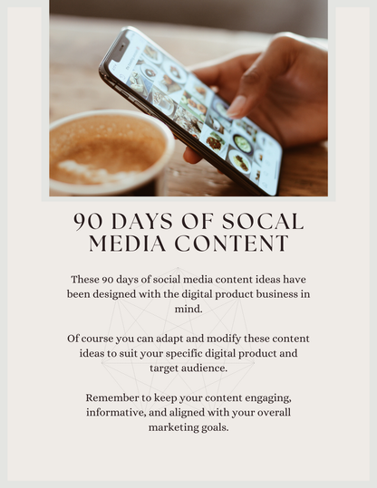 Digital Marketing Guide - 90 Days of Social Media Content