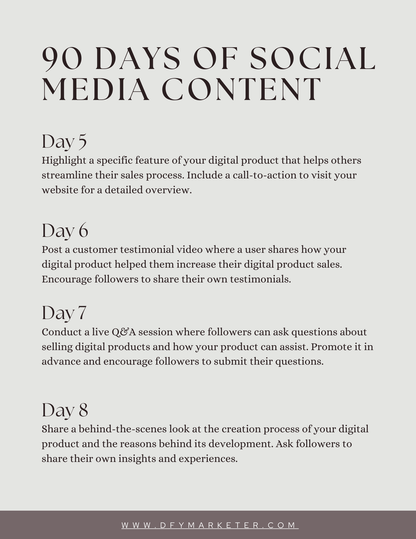 Digital Marketing Guide - 90 Days of Social Media Content