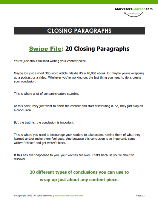 20 CLOSING PARAGRAPHS