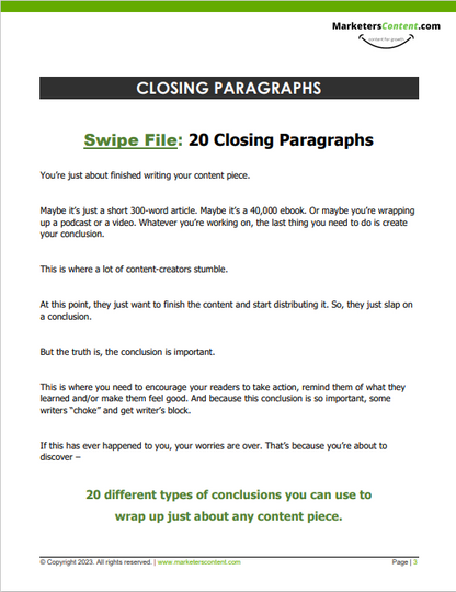 20 CLOSING PARAGRAPHS