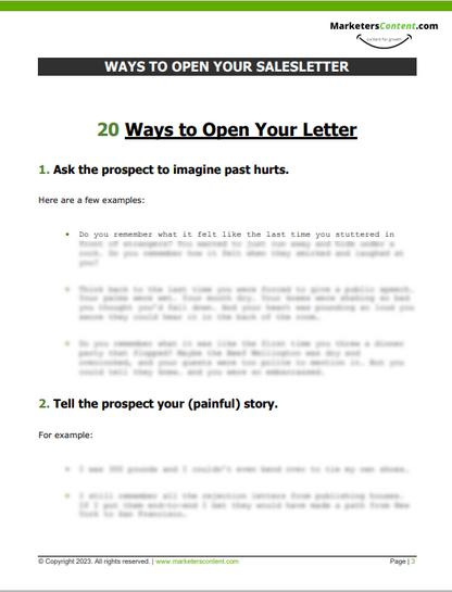 20 WAYS TO OPEN YOUR LETTER