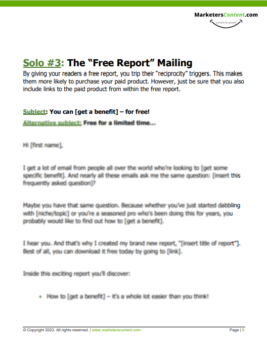 10 SOLO MAILING TEMPLATES