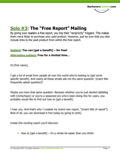 10 SOLO MAILING TEMPLATES