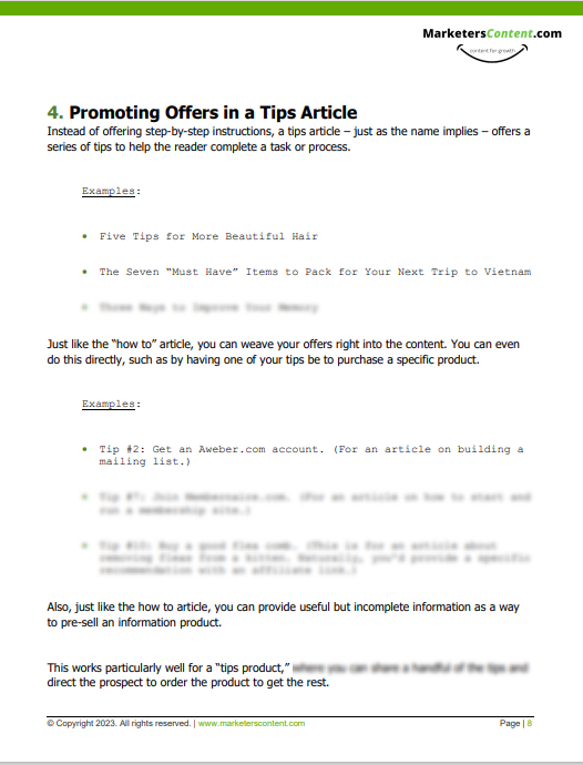 15 WAYS TO PROMOTE YOUR OFFERS IN CONTENT