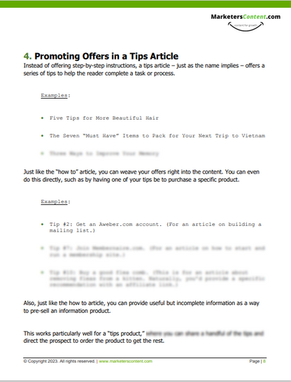 15 WAYS TO PROMOTE YOUR OFFERS IN CONTENT