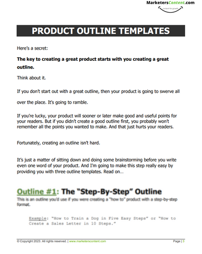 3 PRODUCT OUTLINE TEMPLATES